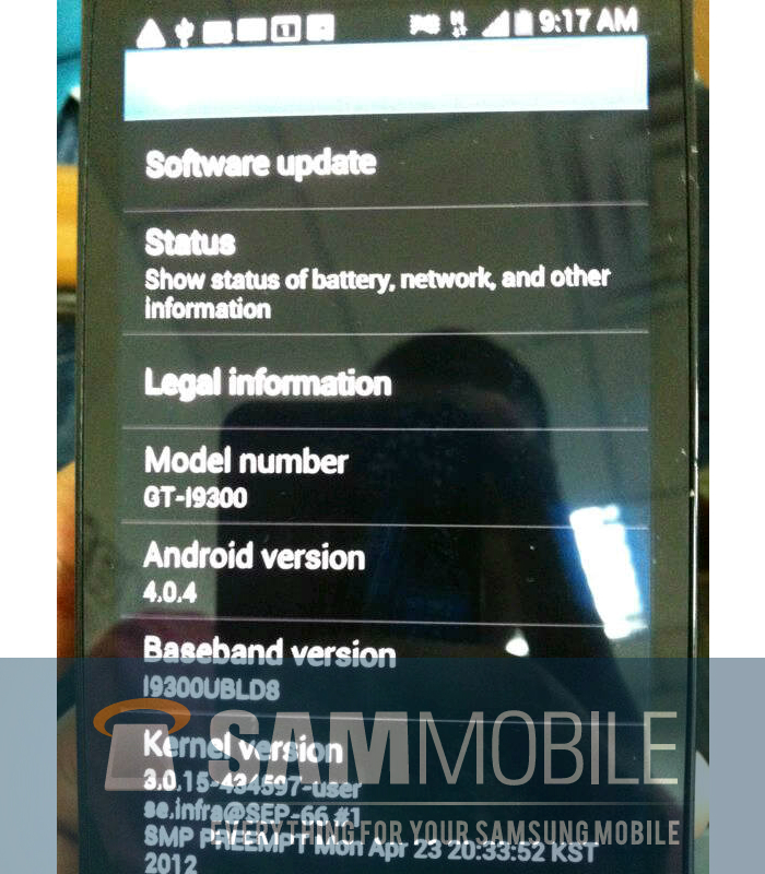 Samsung I9300 Software Update