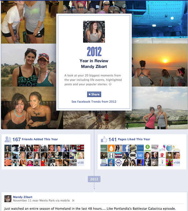 Facebook 2012 Year In Review