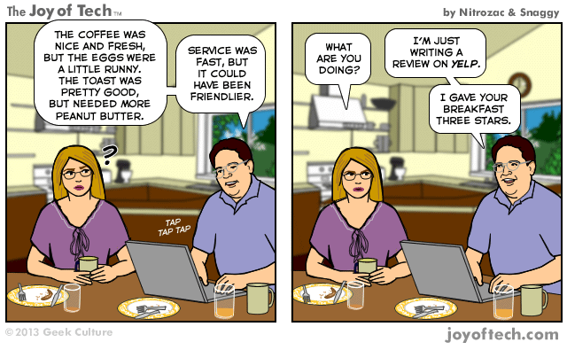 I'm Just Writing A Review On Yelp (Comic)