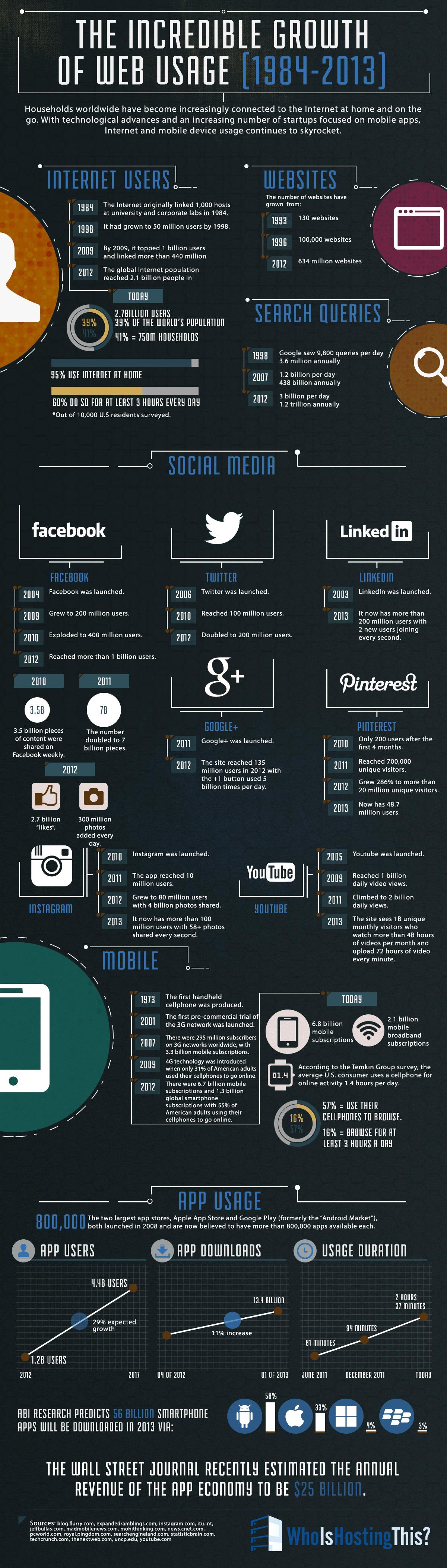 The Incredible Growth of Web Usage [1984-2013] (Infographic)